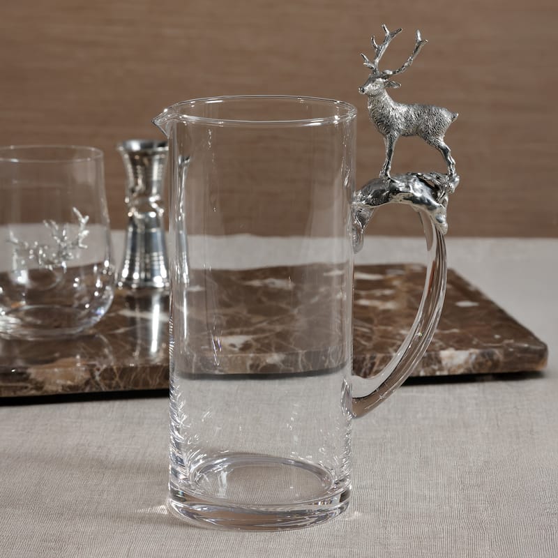 St. Moritz Pewter & Glass Pitcher