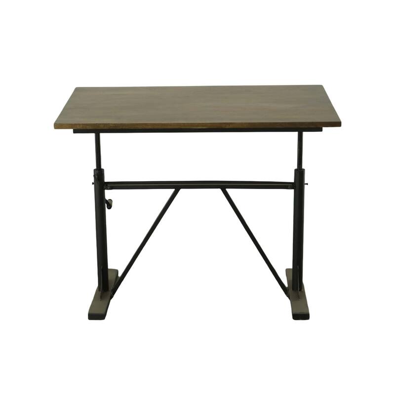Rustic Style Height Adjustable Desk - 48" - Brown and Black