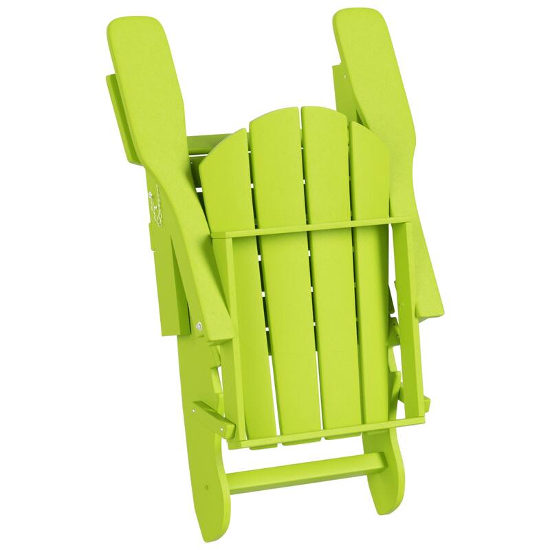 Polytrends Laguna Hdpe All Weather Outdoor Patio Foldable Adirondack Chairs Conversation Set (5-Piece Set)