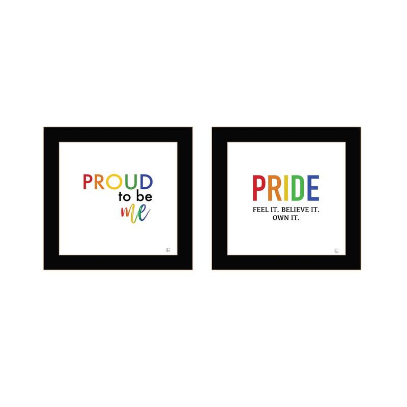Trendy Decor 4U "Pride & Proud of Yourself and Others!" Printed Framed Wall Art by Fearfully Made Creations - Black - 14 x 14