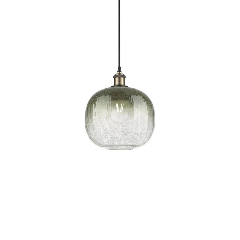 Innovations Lighting 516-1P-12-11 Brookhaven Sphere Pendant Brookhaven - Black Antique Brass / Slate
