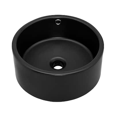 Trocadero 16.5" Round Vessel Sink In Matte Black - 16.55" x 16.55" 6.3"
