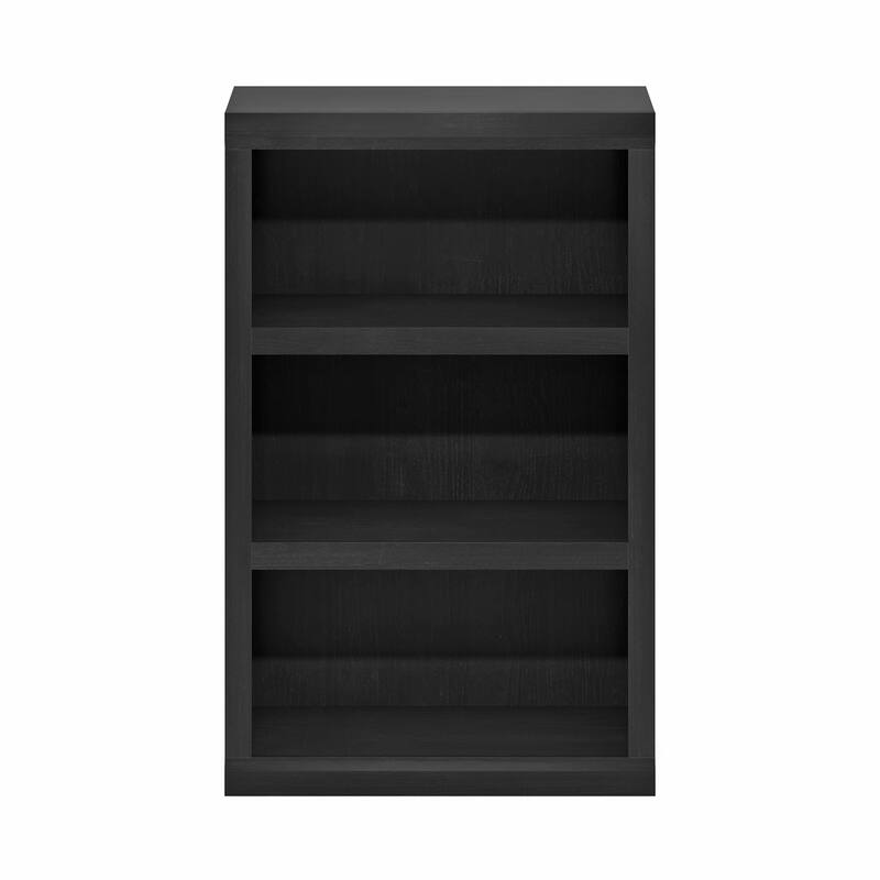 38.98 in. Tall Blackwood Wood 3-Shelf Bookcase