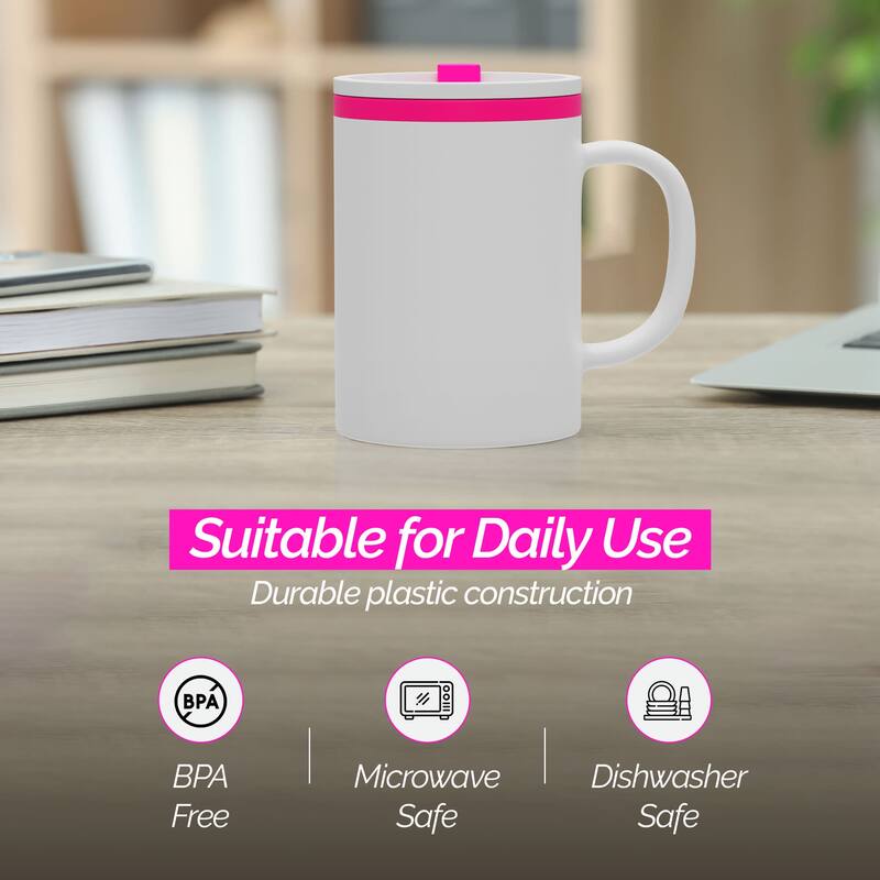 Copco Iconic Plastic Double Wall Insulated Desk Mug with Lid - 16 oz