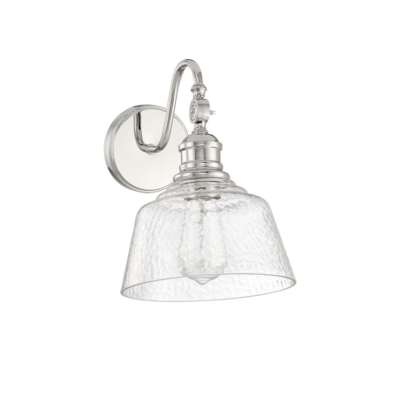 Bellevue SH90092 12" Tall Wall Sconce with Hammered Glass Shade