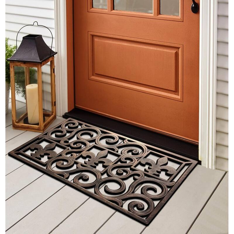 A1HC First Impression, Natural Rubber Doormat, Non-Slip, Durable, Heavy Duty Rubber Mat, 18"X30"