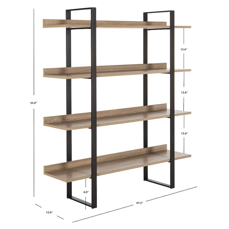 SAFAVIEH Perihan Light Brown/ Black Etagere - 47.3' x 12.6' x 55' - 47Wx13Dx55H