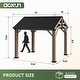 preview thumbnail 22 of 62, Aoxun Outdoor Cedar Wood Gazebo with Double Hardtop Roof