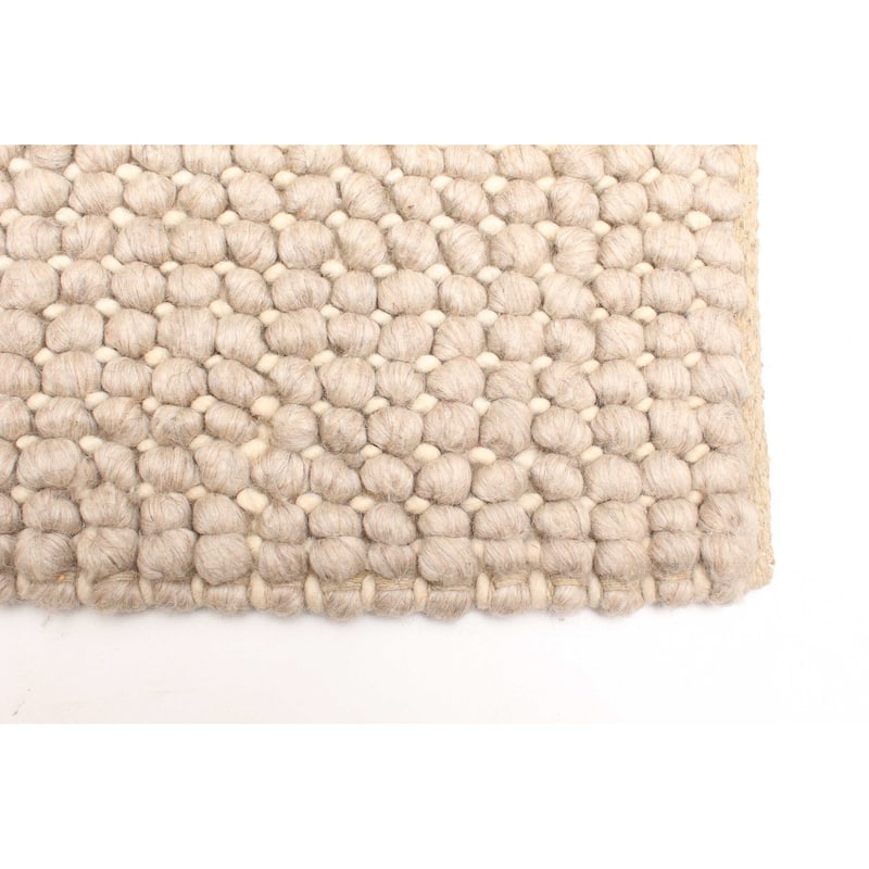 ECARPETGALLERY Braid weave Sienna Tan Wool Rug - 5'3 x 7'7