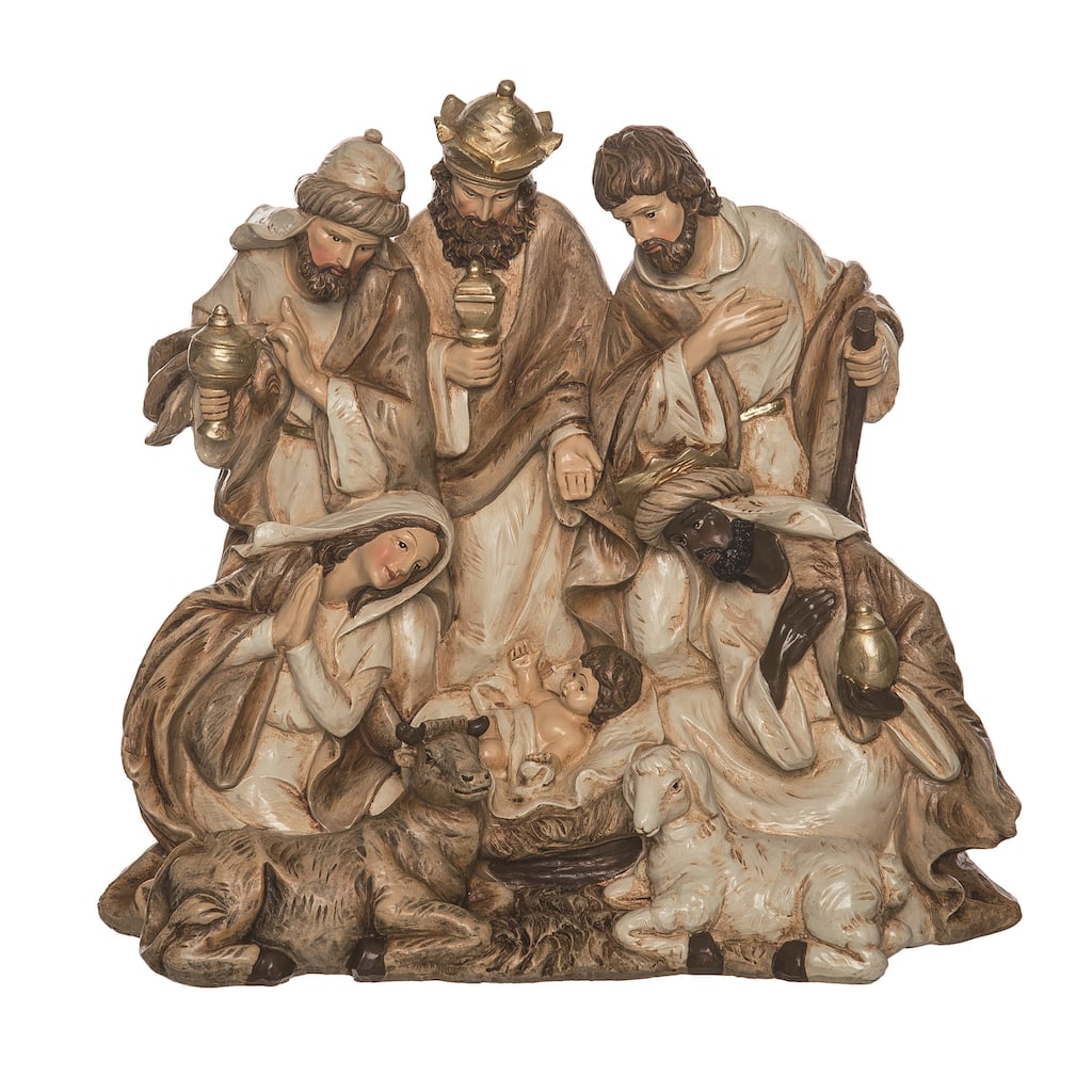 Transpac Resin 12.5 in. Multicolor Christmas Classic Nativity Decor
