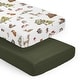 preview thumbnail 1 of 4, Sweet Jojo Designs Woodland Forest Animals Boy Girl Gender Neutral 2 Pack Fitted Crib Sheets Solid Dark Green and Animal Friends