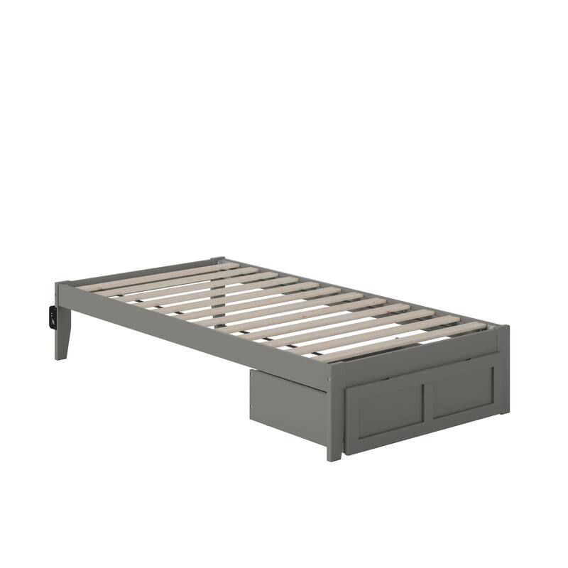 AFI Colorado Platform Bed with Foot Drawer and Charging Station