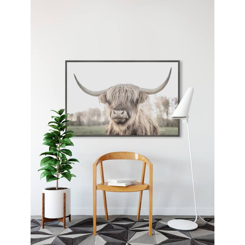 Cattle Portrait Floater Framed Print on Canvas