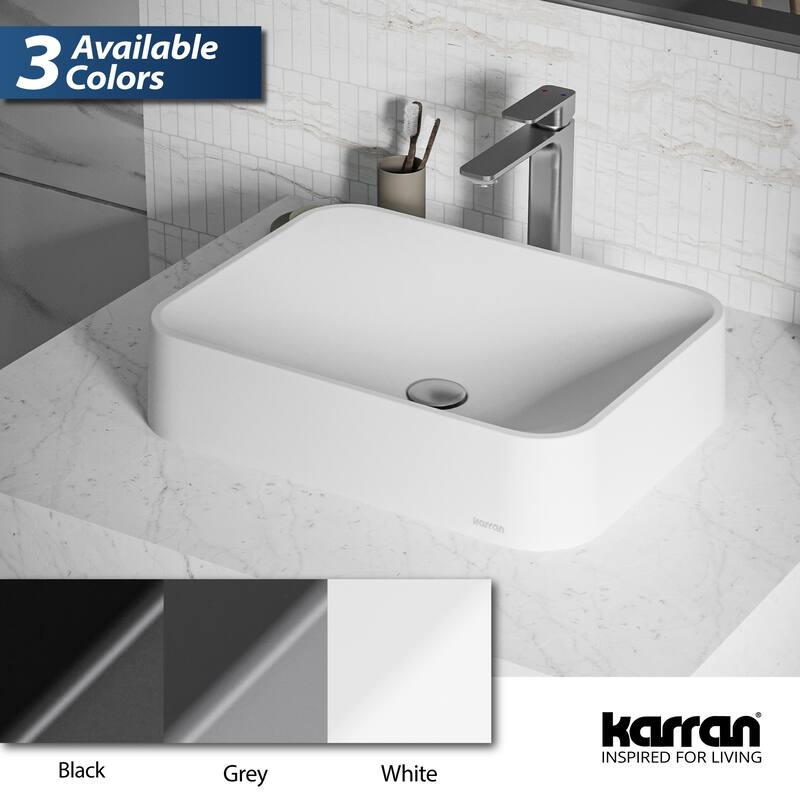 Karran Sea Crest Quartz 22 inch Bathroom Vessel Sink
