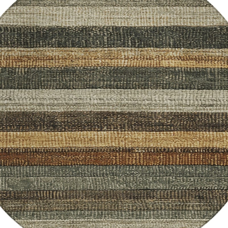 HomeRoots Striped Transitional Rectangle Outdoor Rug