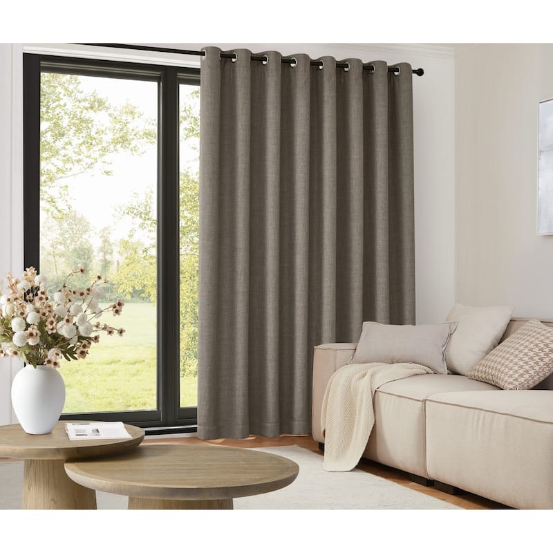 Sun Barrier Snap In Blackout Grommet Patio Door Grommet Panel - Mushroom - 100x84 - 84 Inches