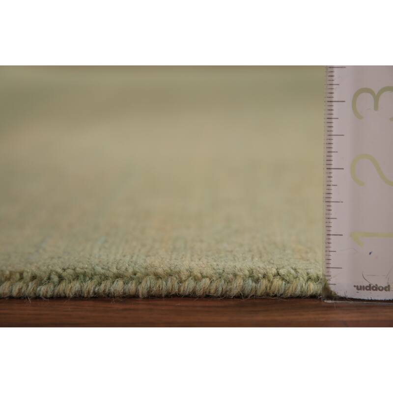 Modern Gabbeh Oriental Area Rug Handmade Green Wool Carpet - 5'0" x 6'7"