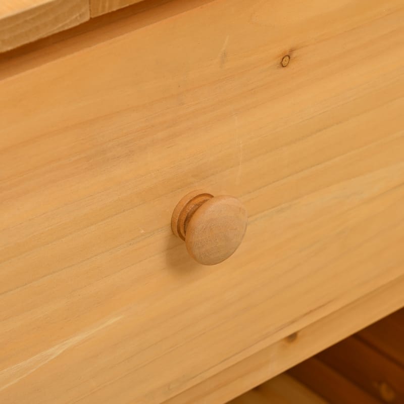 Roomfitters Outdoor Potting Bench Table, Solid Fir Wood with Hutch, storage units & Adjustable Shelves for Planting