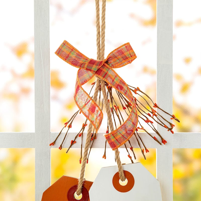 Glitzhome 24"H Wooden Fall Thanksgiving Doorknob Hanging Decor