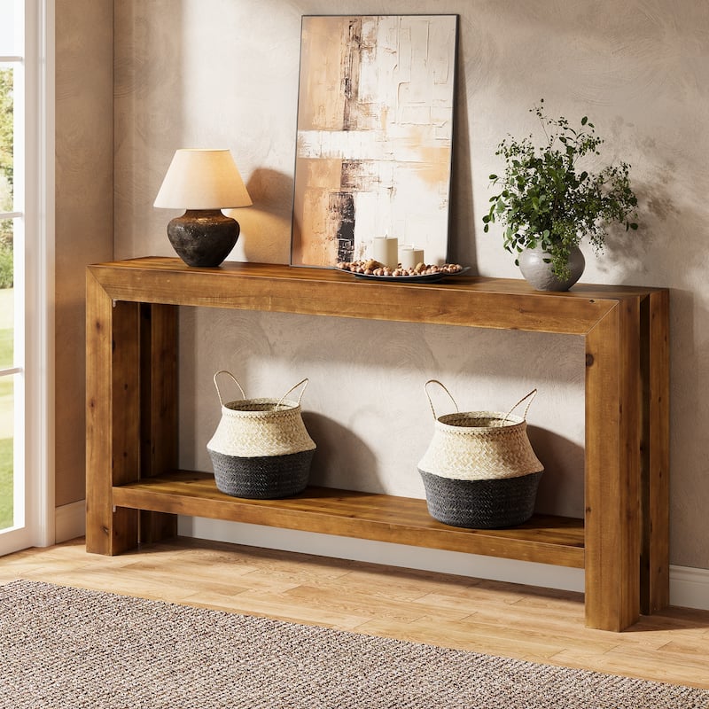 63-Inch Solid Wood Narrow Sofa Table