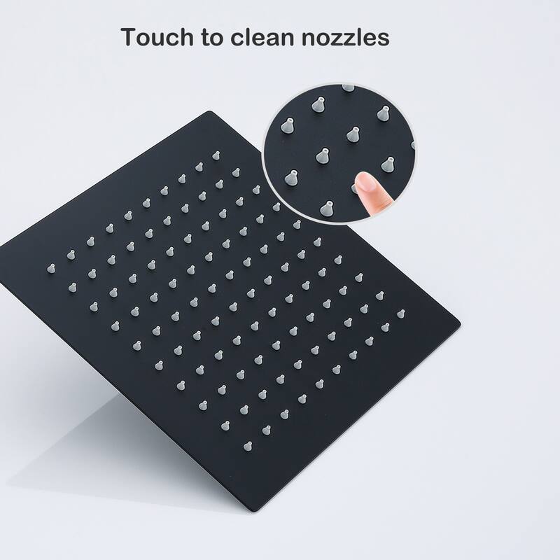 Super-thin 12'' Rotatable High Pressure Rain Shower Head with Self-Cleaning and Aerating Technology in Black / Gold