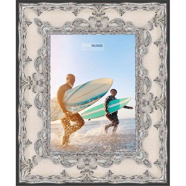 20x36 Traditional Pewter Complete Wood Picture Frame with UV