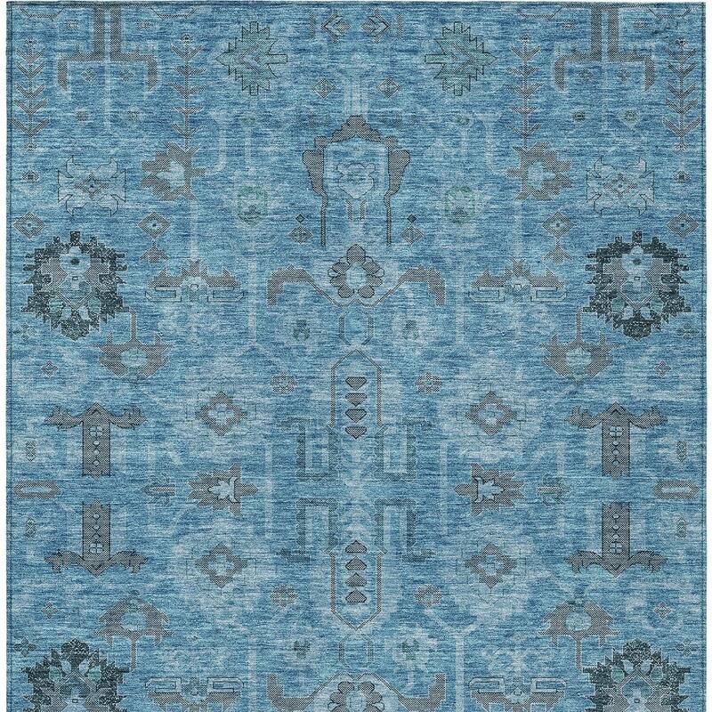 HomeRoots Oriental Traditional Rectangle Outdoor Rug