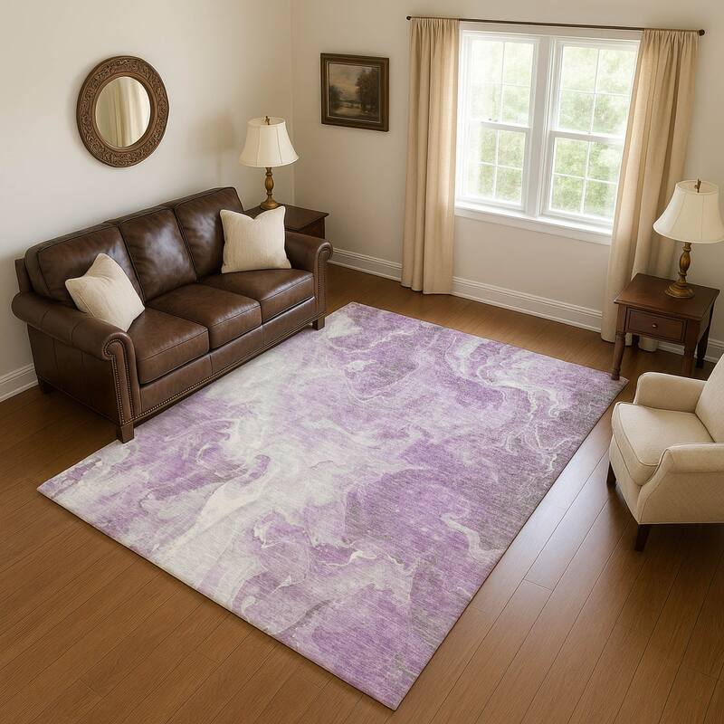 Premium Washable Super Soft Modern Chic Mayfield Rug - Lavender - 8' x 10'