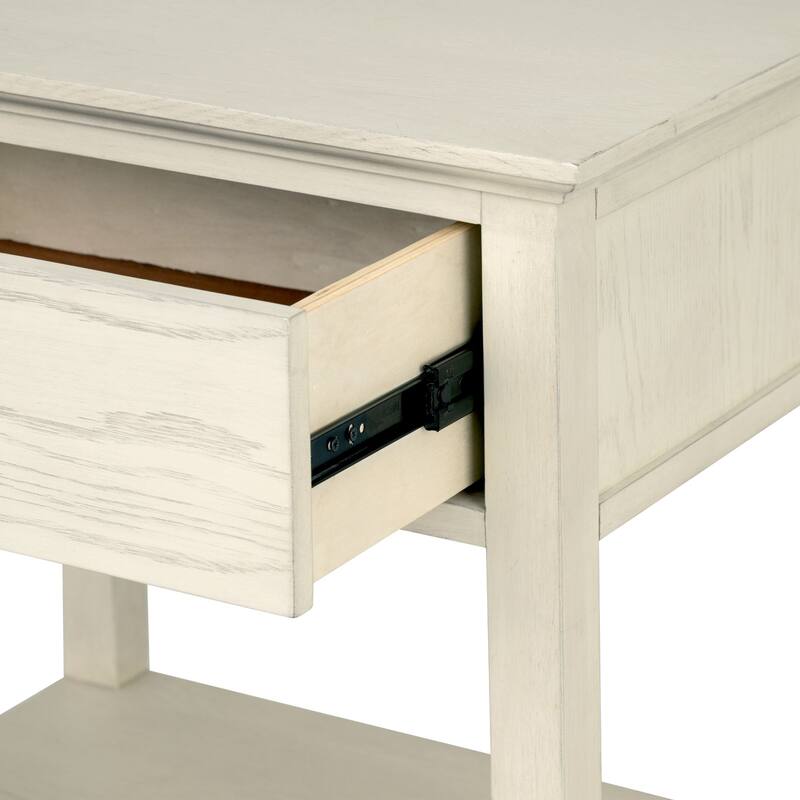 Roomfitters Victoria Nightstand, French Inspired Bedside Table with Storage Drawer and Open Shelf