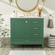 preview thumbnail 56 of 70, GDFStudio - Aurea 36" Bathroom Vanity with Ceramic Sink, Soft-Close Door & 3 Drawers Green
