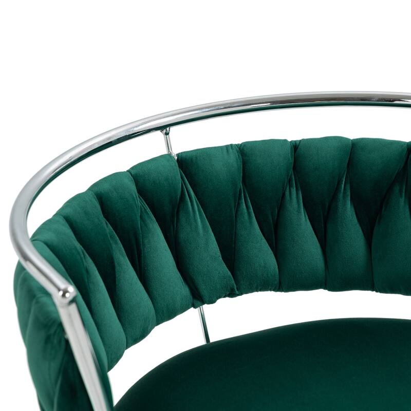 4 Set Velvet Adjustable Swivel Bar Stools With Backs