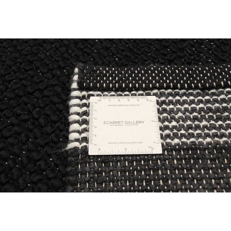 ECARPETGALLERY Braid weave Sienna Black Wool Rug - 5'9 x 6'0