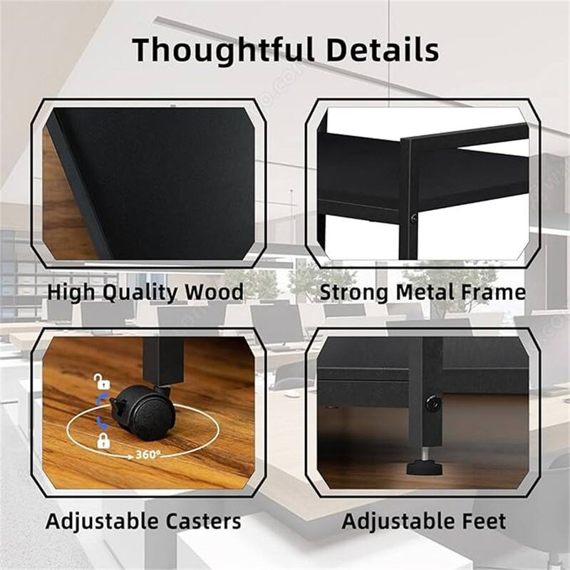 Printer Stand with Charging Station and USB Ports Large 3-Tier - 24"D x 18.62"W x 30.86"H