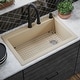 preview thumbnail 63 of 86, Karran Drop-In Quartz 33 in. 1-Hole Single Bowl Kitchen Sink Kit