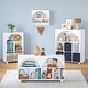 preview thumbnail 14 of 18, Kids Curve Appeal 35 in. 6 Cubby Bookcase - White with Optional 2pc Bins