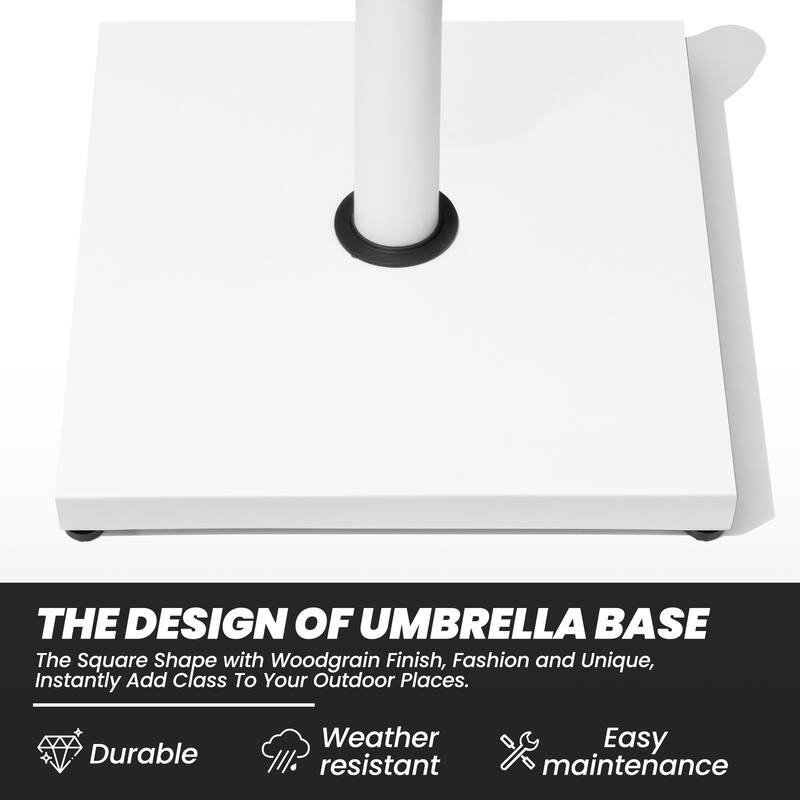 Outdoor 42/55 lbs Square Cement Concrete Umbrella Base Holder Weighted Stand for Market Umbrella