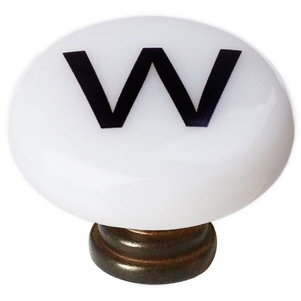 Alphabet W 4 Whale Home Decor Ceramic Kitchen Knob Drawer Cabinet