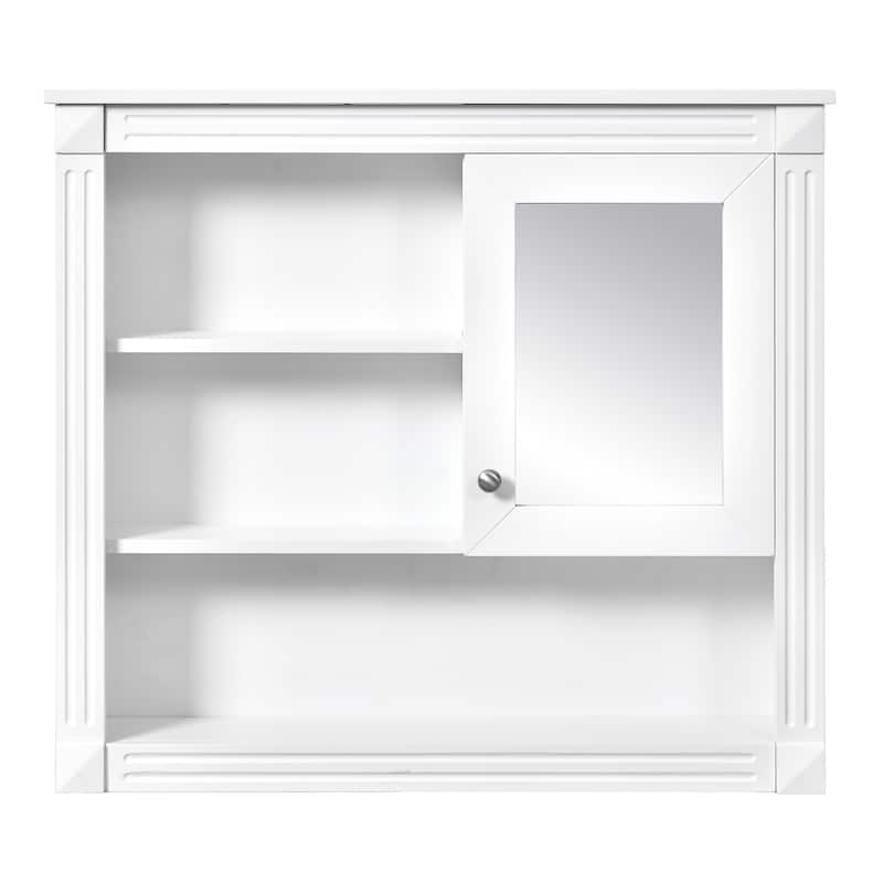 Bathroom Wall Cabinet with Mirror, Wall-Mounted Medicine Cabinet with 4 Adjustable Shelves,, Over Toilet Storage Cabinet