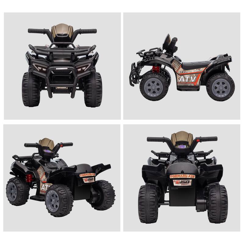 Electric Battery Powered ATV Ride On Car for Kids, 6V Motorized Quad with Music and Simple Controls, Suitable for 18-36 Months