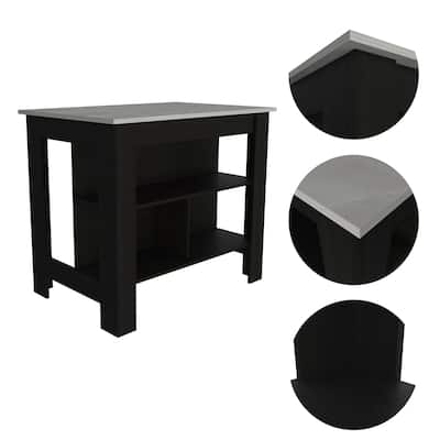 Rockaway 3-Shelf Kitchen Island
