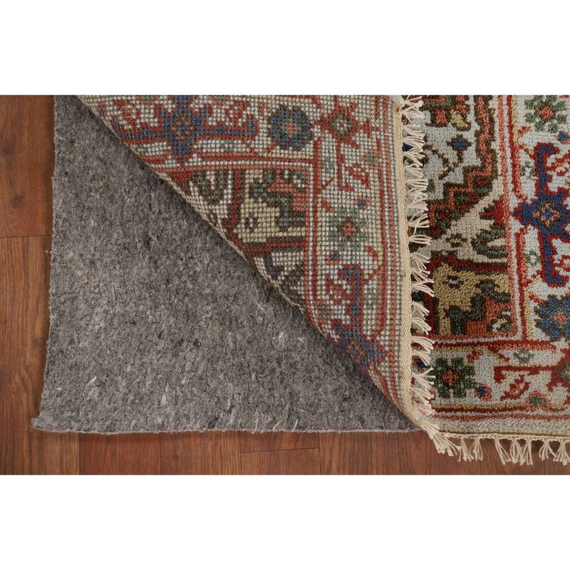 Geometric Blue Heriz Serapi Indian Accent Rug Hand-Knotted Wool Carpet - 2'0" x 3'0"