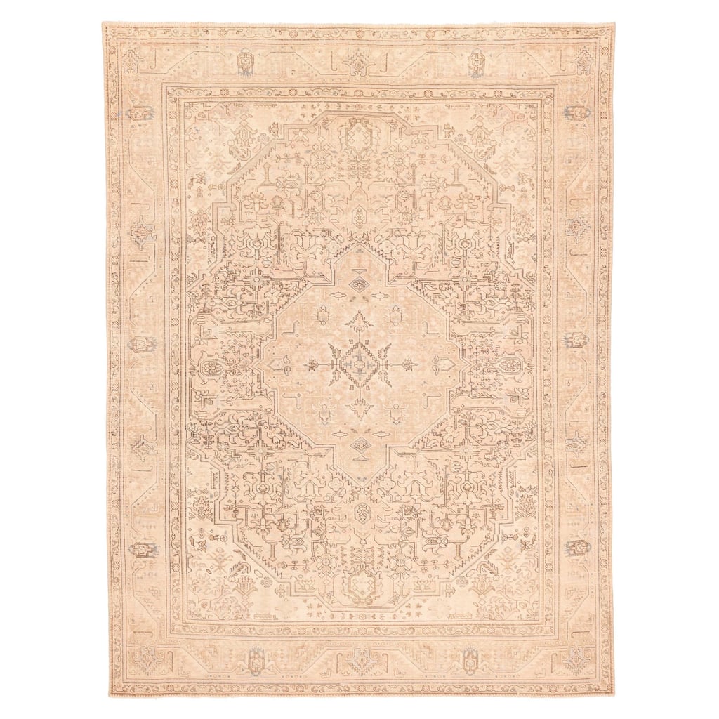 ECARPETGALLERY Hand-knotted Antalya Vintage Salmon Wool Rug - 8'0 x 10'10