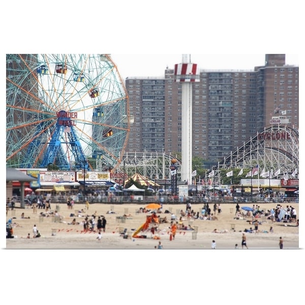 "Beachgoers at Coney Island" Poster Print