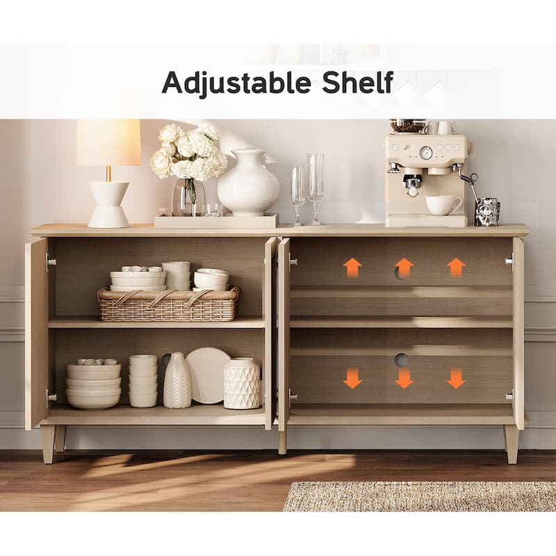 Large Buffet Cabinet with Handcrafted Pop-Up Doors for Dining Room