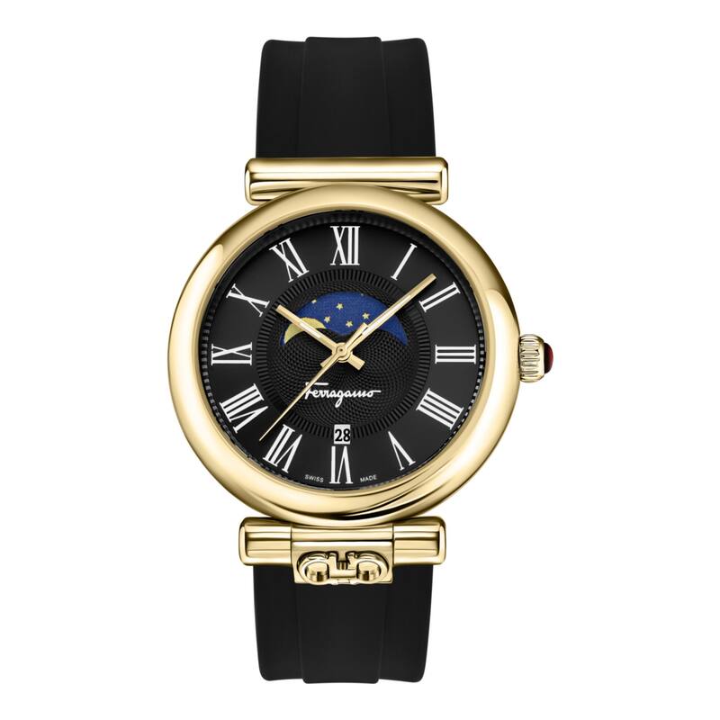 Ferragamo Ora Moonphase Silicone Watch - Gold