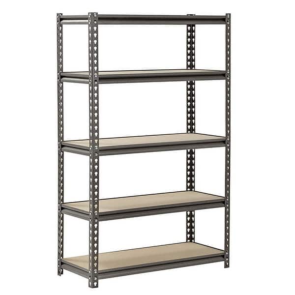 slide 2 of 6, 5 Tier Heavy Duty Storage Shelf Garage Shelving Unit Bookcase 2 Colors 100x45x180cmgrey