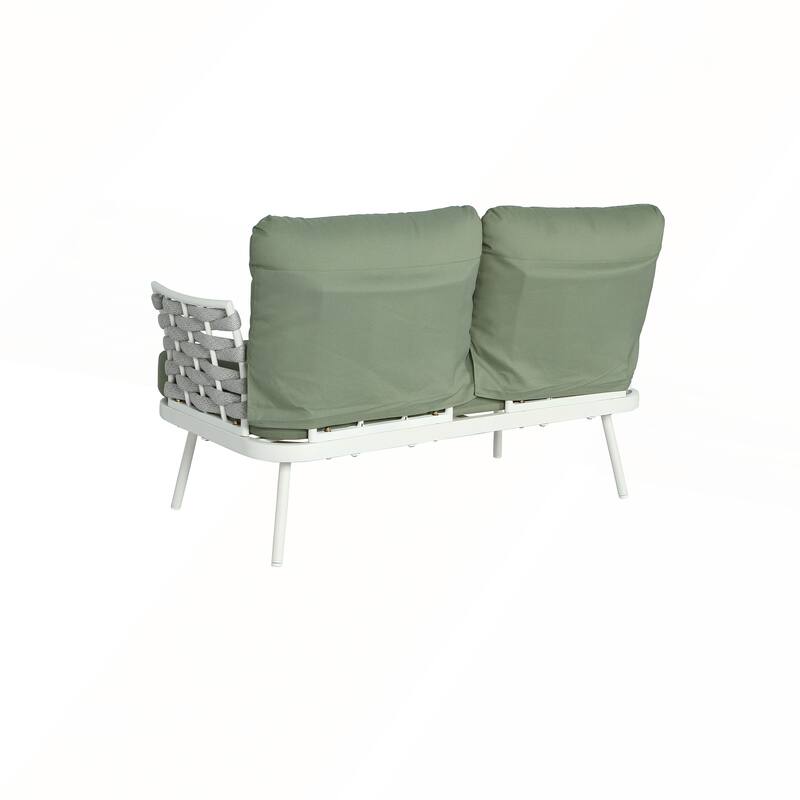 Mariano Steel Loveseat and Table