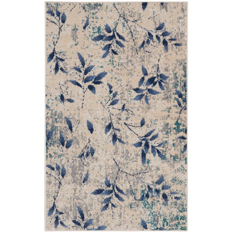 Calvin Klein River Flow Contemporary Botanical Area Rug