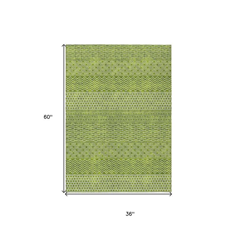 HomeRoots Chevron Modern Rectangle Outdoor Rug