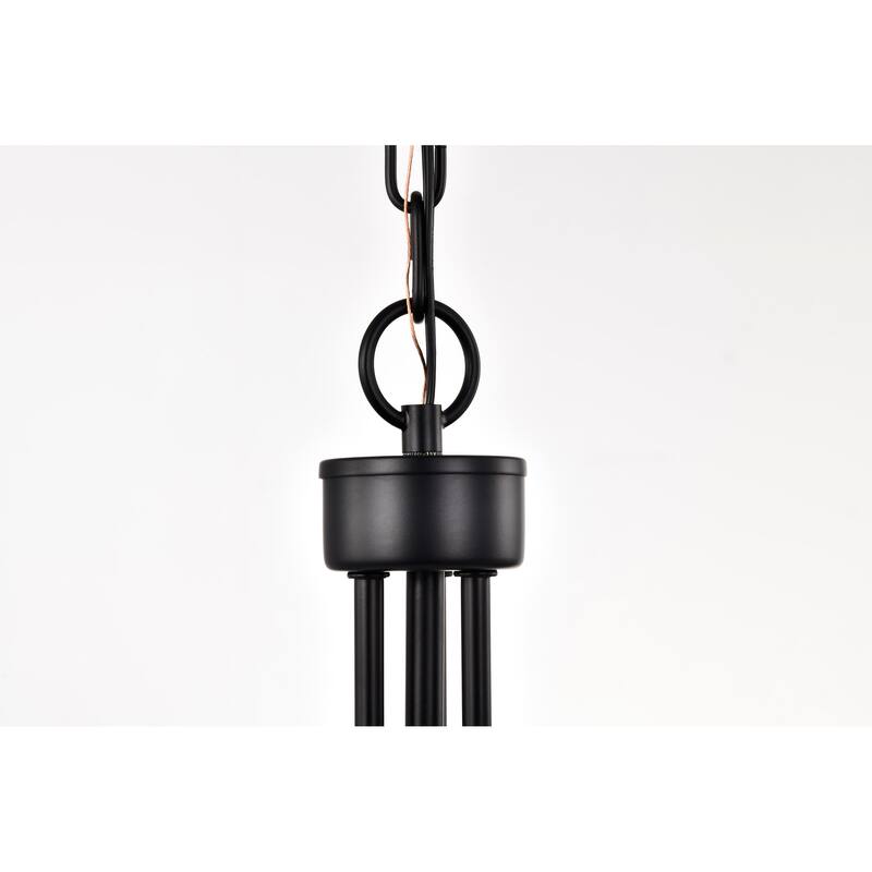 Liam 3 Light Pendant Matte Black White Opal Glass - Matte Black